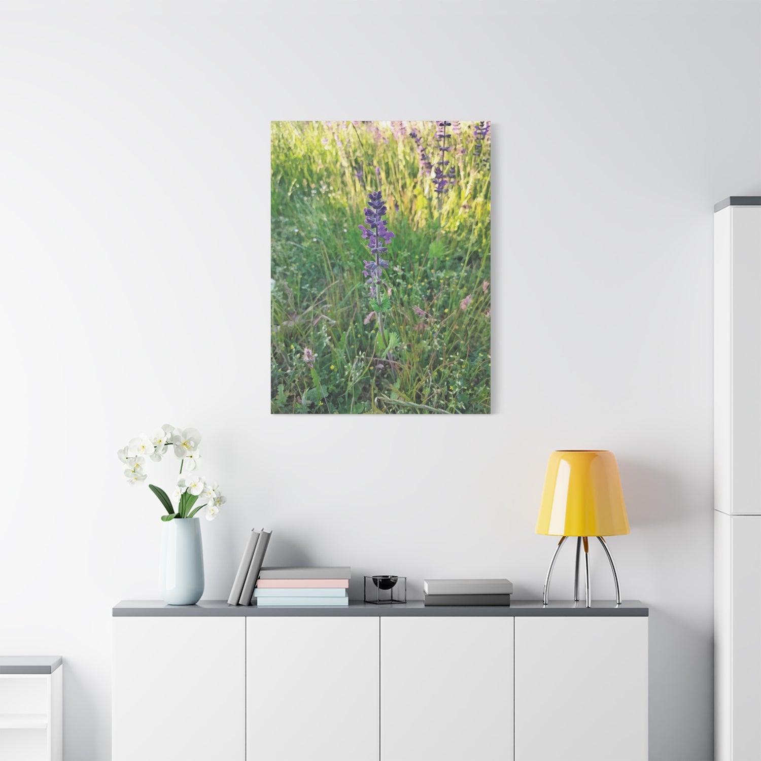 Stretched Matte Canvas - Flower of Salvia Verbenaca