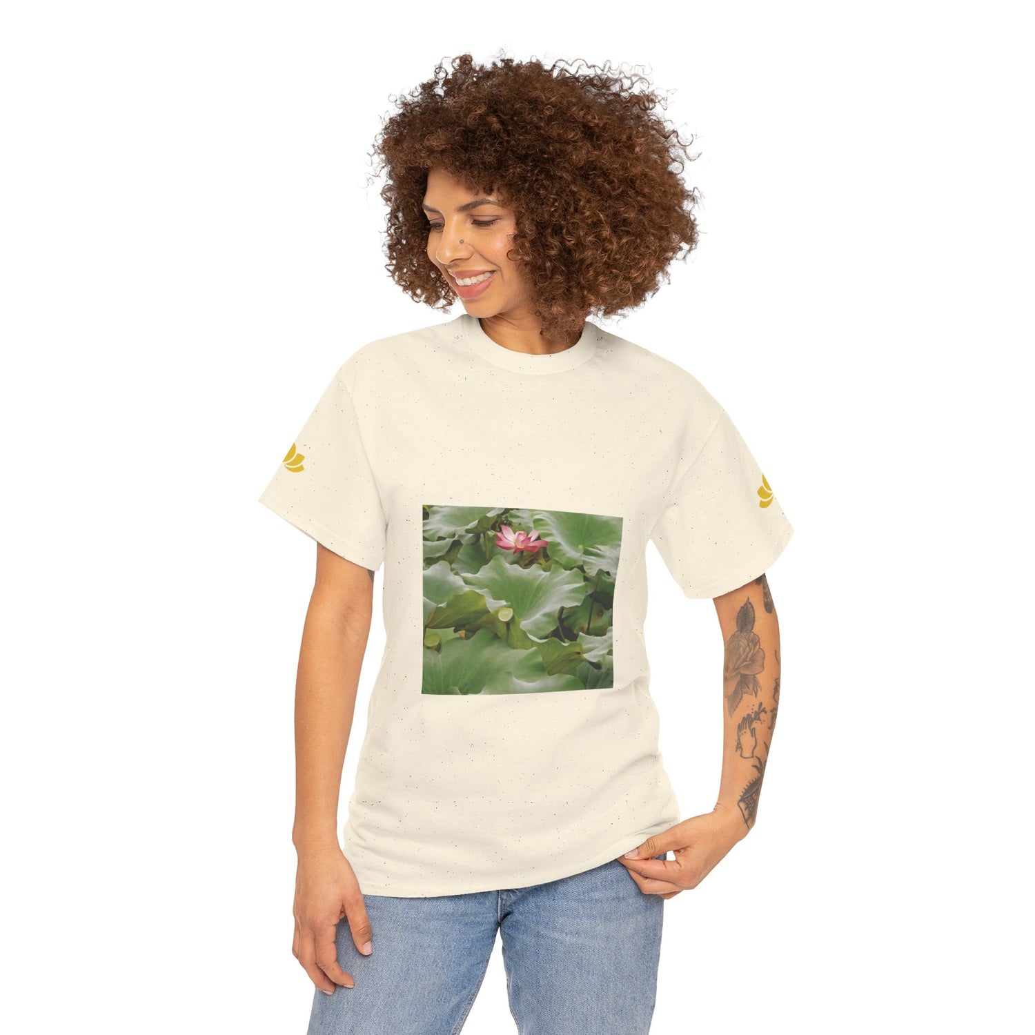Unisex Heavy Cotton Tee - Flower of Lotus (Variant 2)