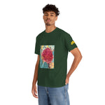Unisex Heavy Cotton Tee - Poly Art - Flower of Dahlia in Red