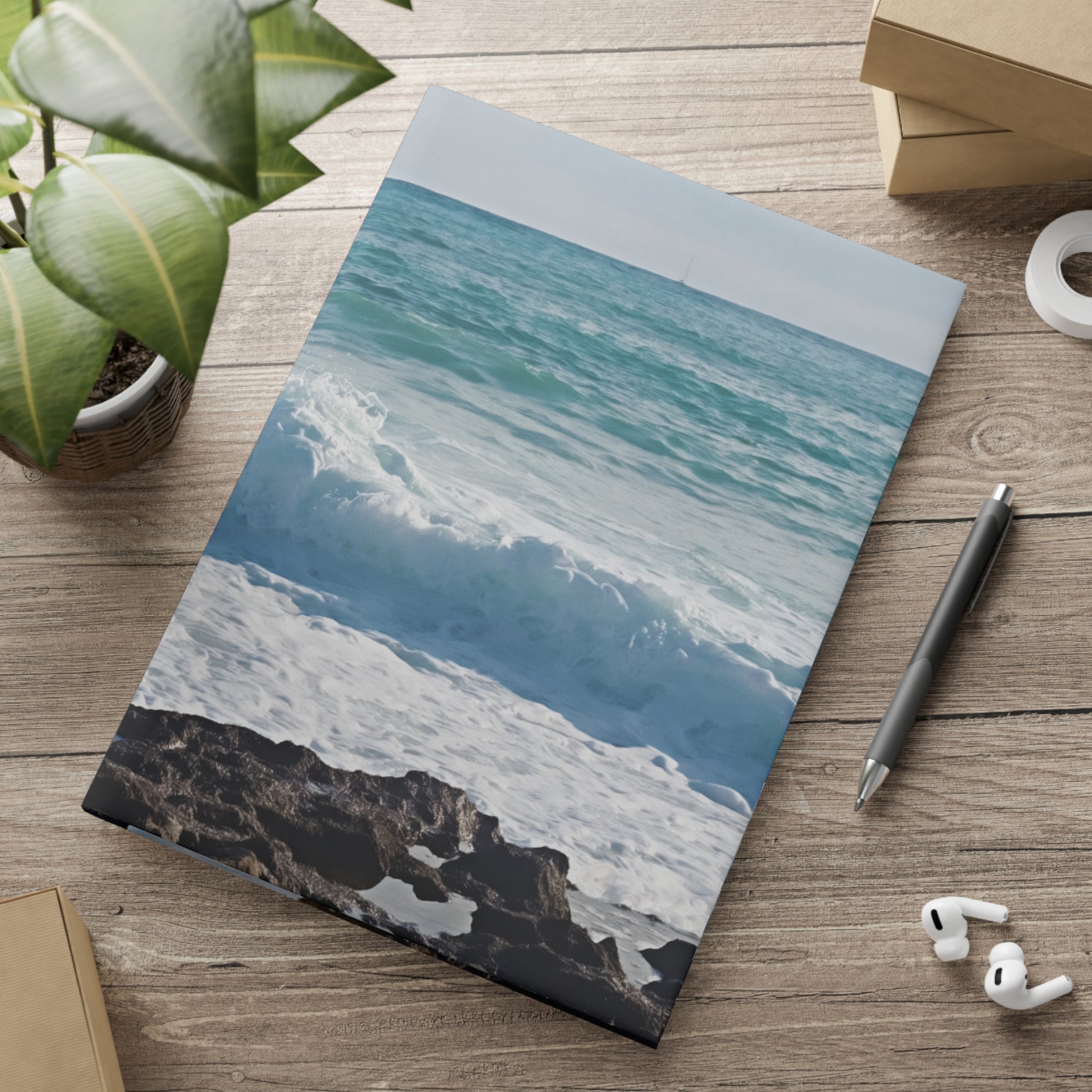 Hardcover Notebook with Puffy Covers - Sea Landscape (Variant 06)