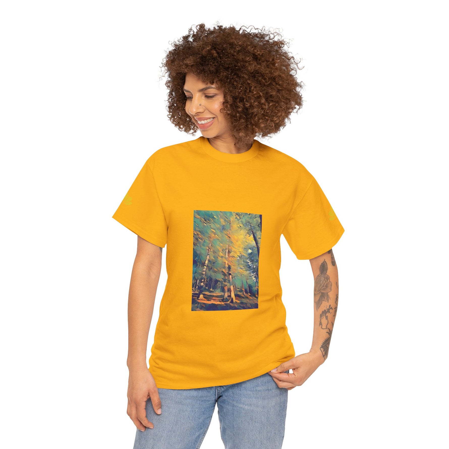 Unisex Heavy Cotton Tee - Poly Art - Forest (Variant 2)