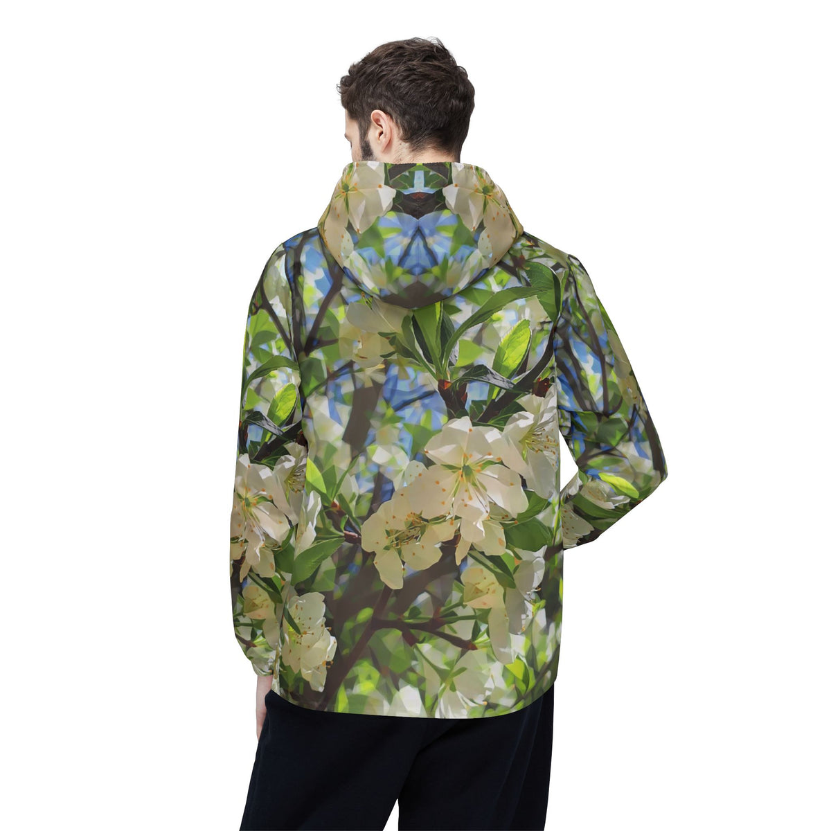 Windbreaker Jacket - Poly Art - Apple's Tree Flower (Variant 1)