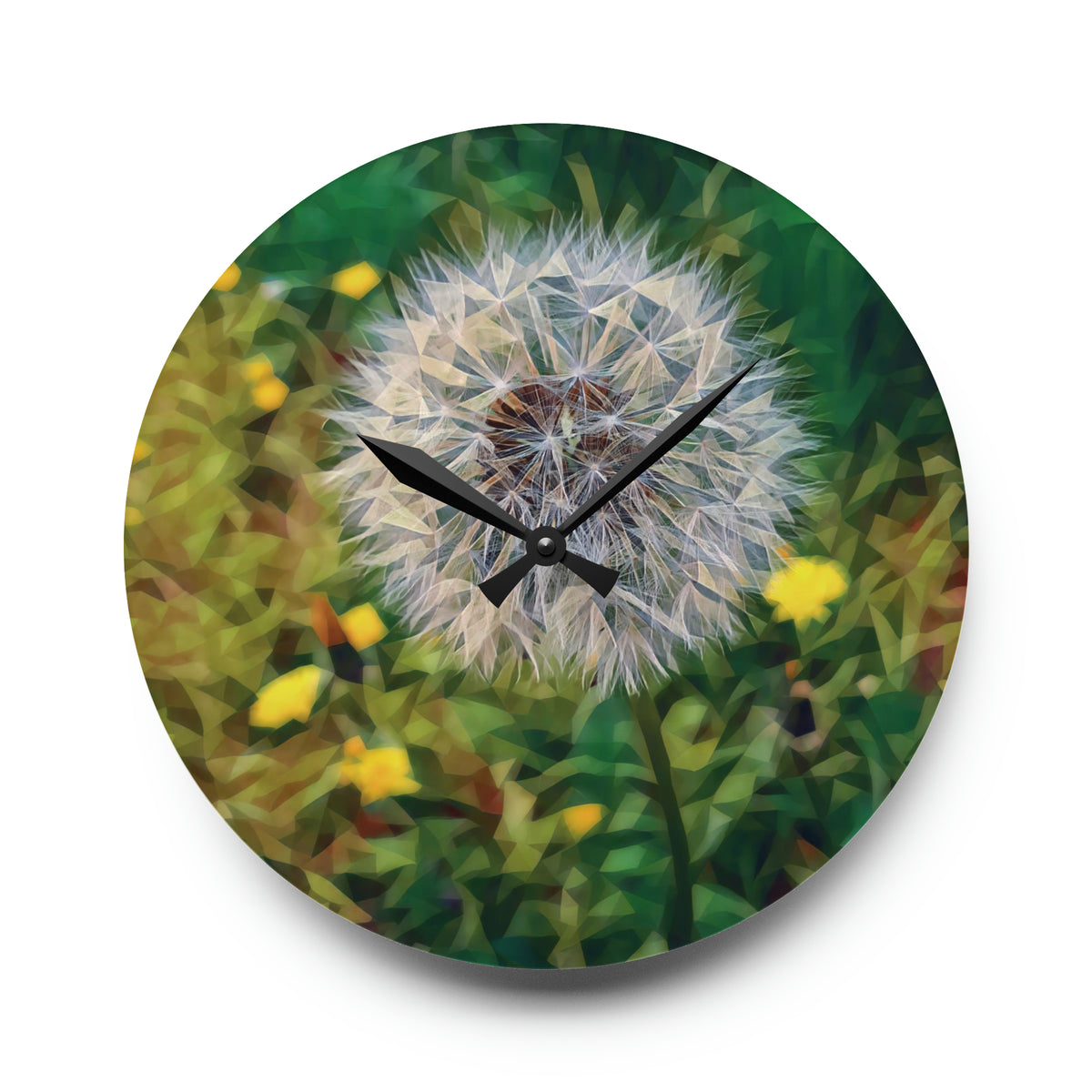 Acrylic Wall Clock - Poly Art - Flower of Dandelion (Variant 2)