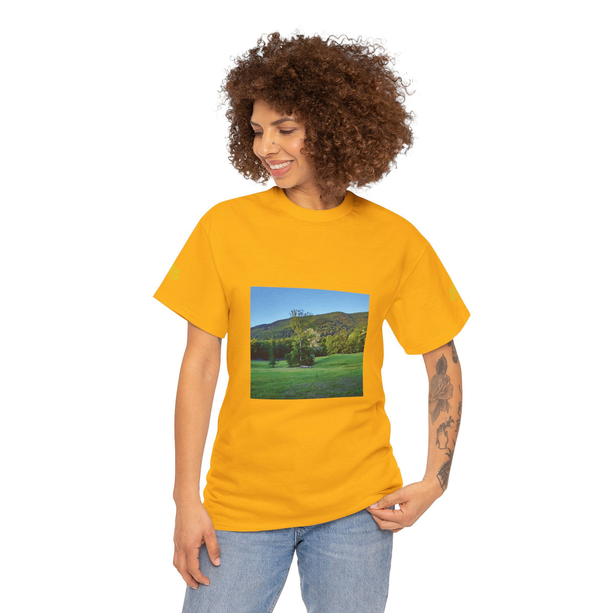 Unisex Heavy Cotton Tee - Tree in a Lawn