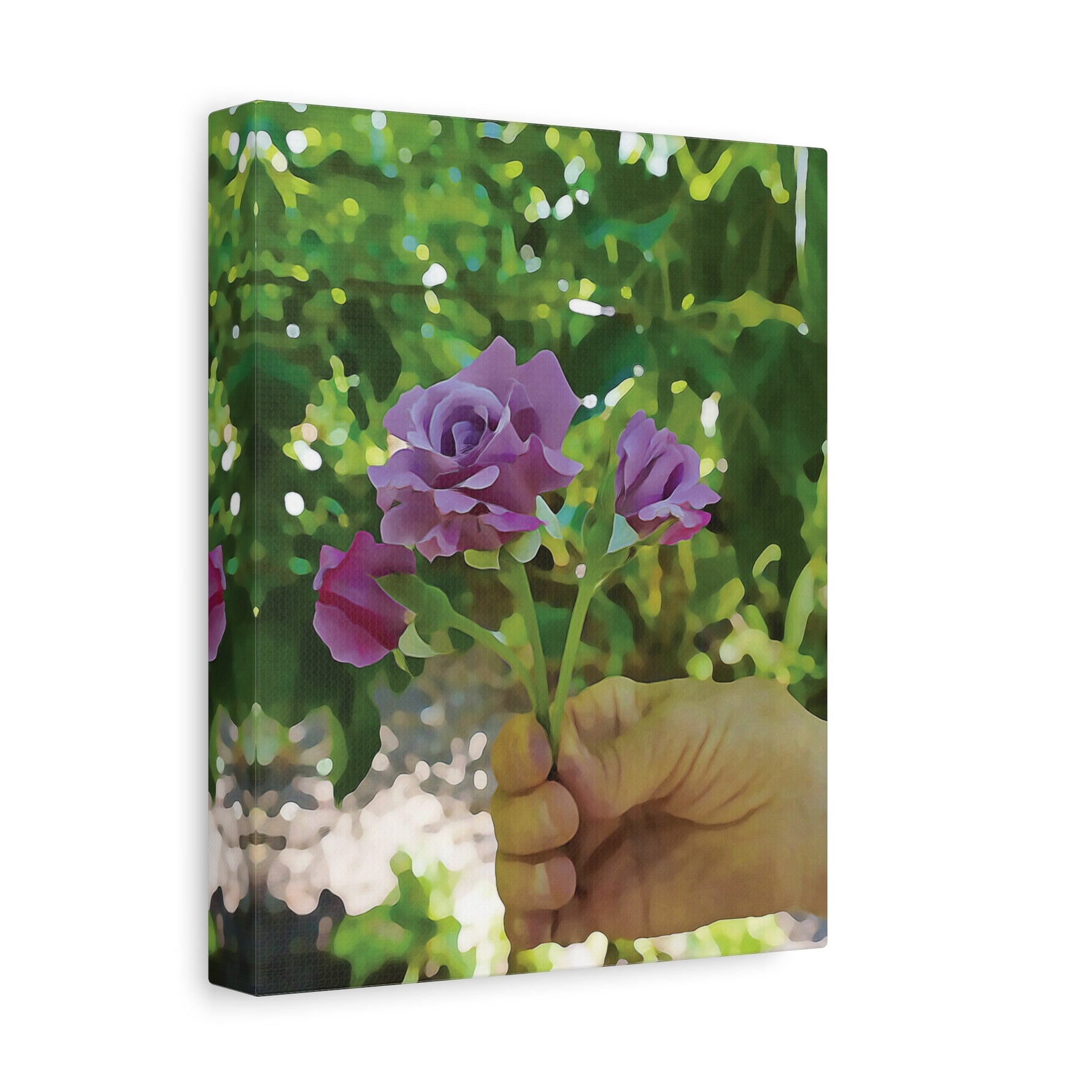 Stretched Matte Canvas - Flower of Rose, small bouquet