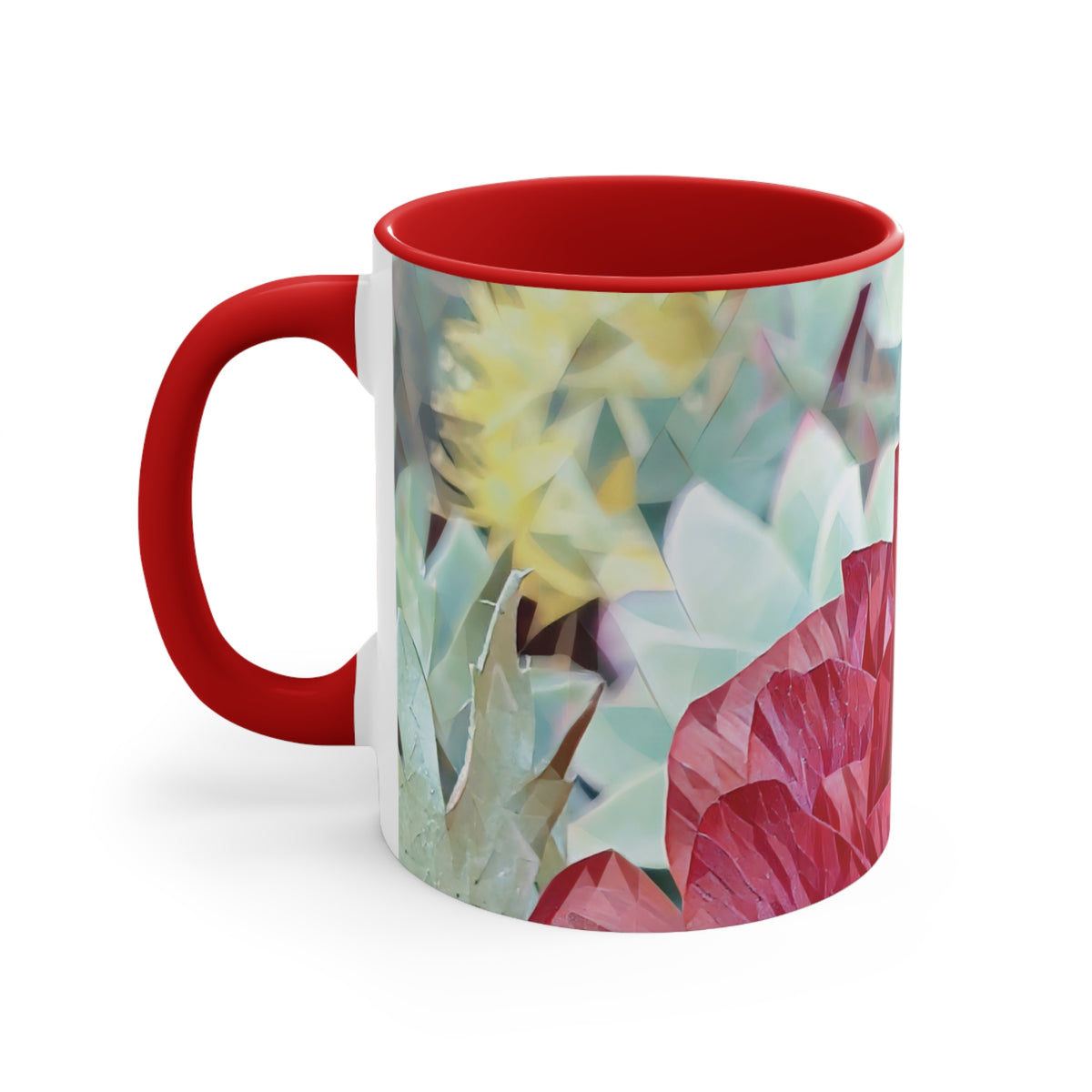 Mug 11oz - Poly Art - Flower of Dahlia in Red (Variant 2)