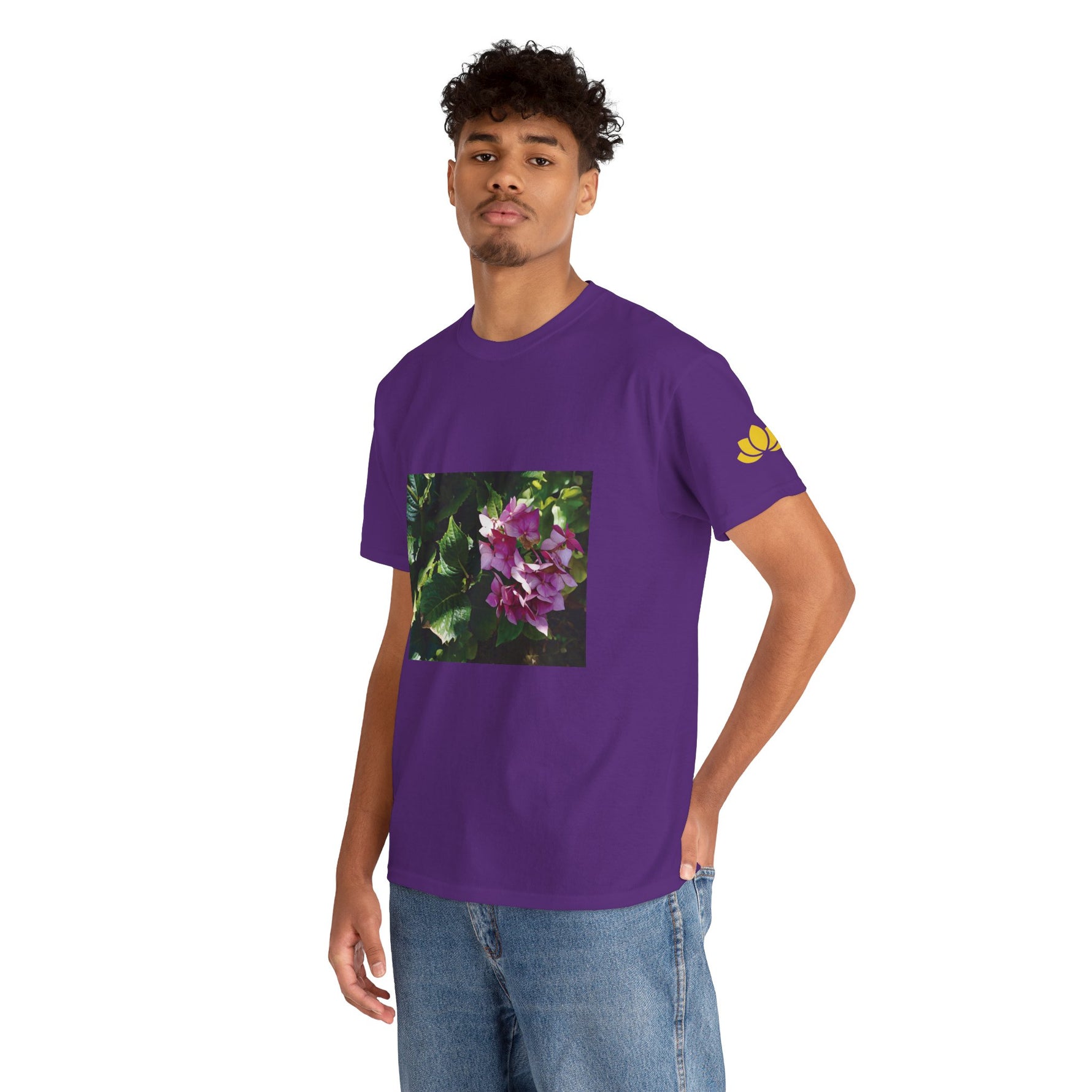 Unisex Heavy Cotton Tee - Flower of Ortensia/Hydrangea Macrophylla