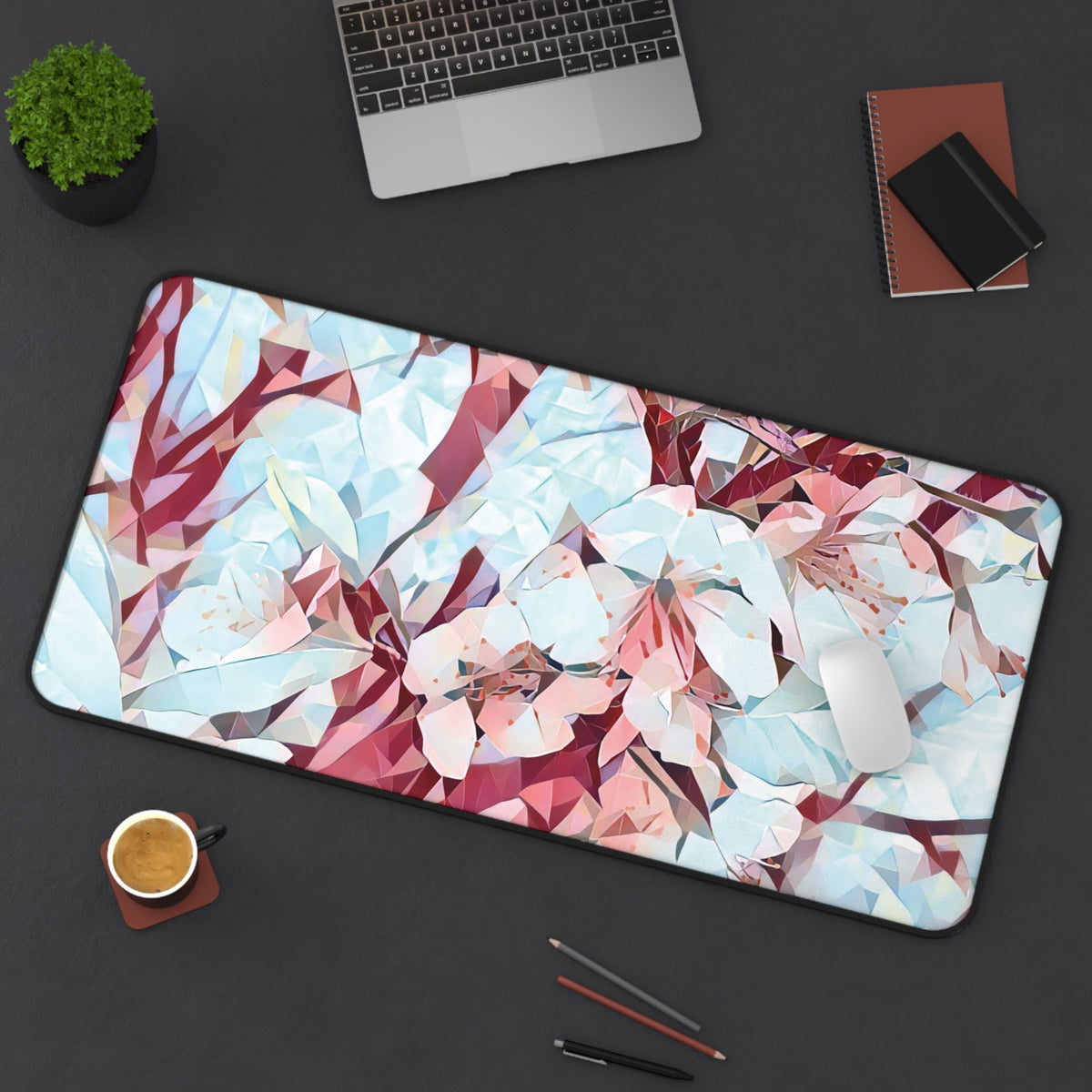 Desk Mat - Poly Art - Apple's Tree Flower (Variant 4)