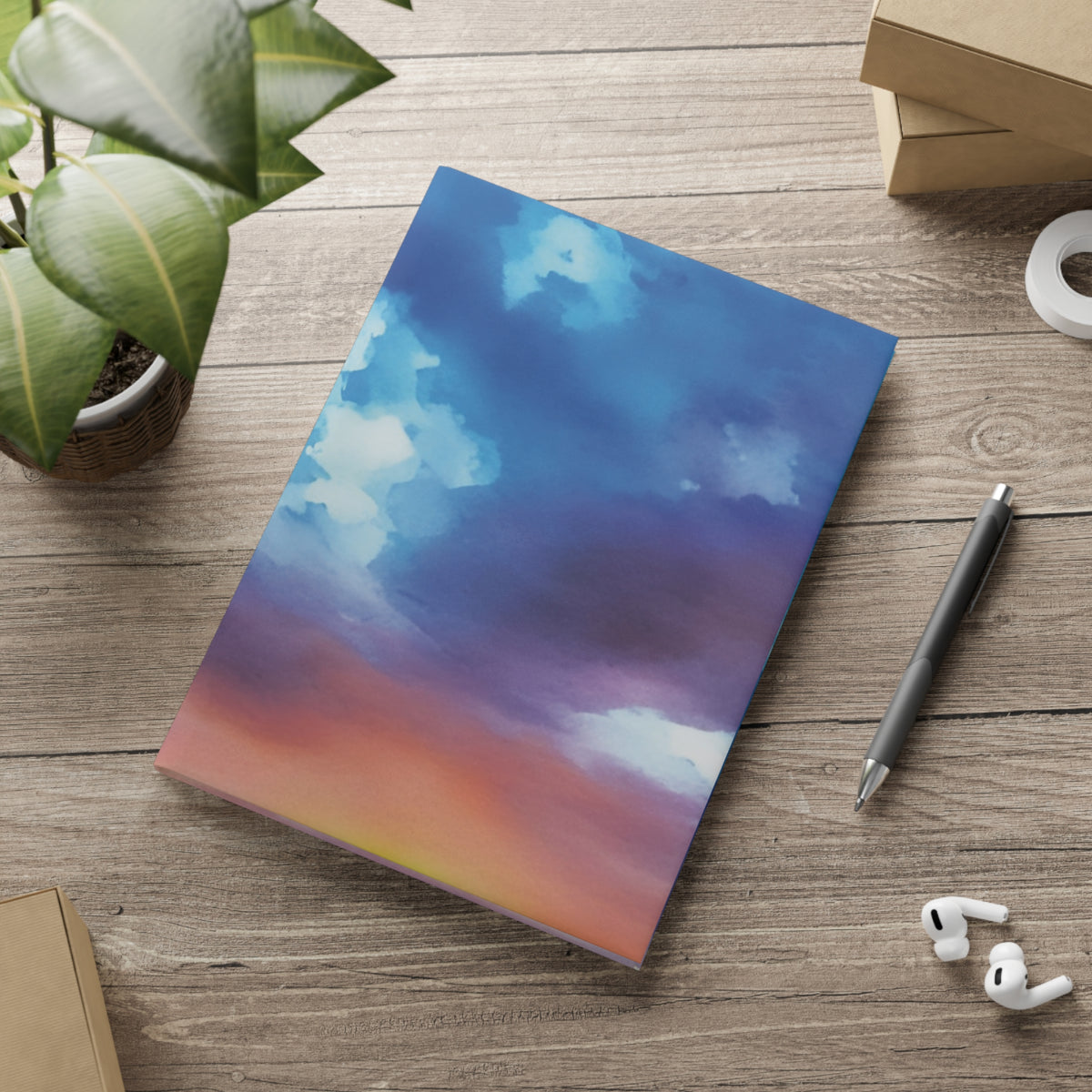 Hardcover Notebook with Puffy Covers - Sunset Sky (Variant 2)