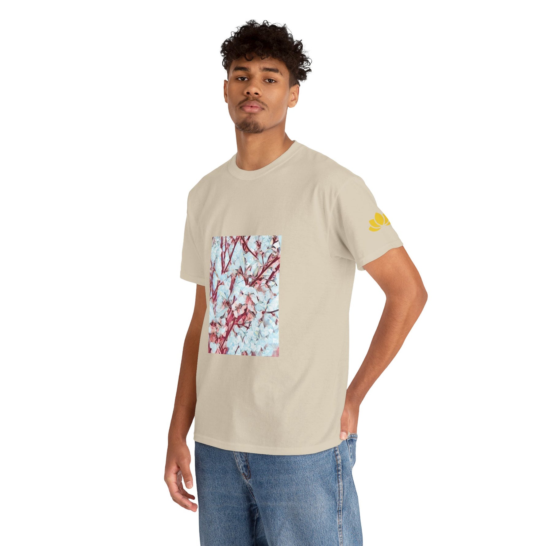 Unisex Heavy Cotton Tee - Poly Art - Apple's Tree Flower (Variant 4)