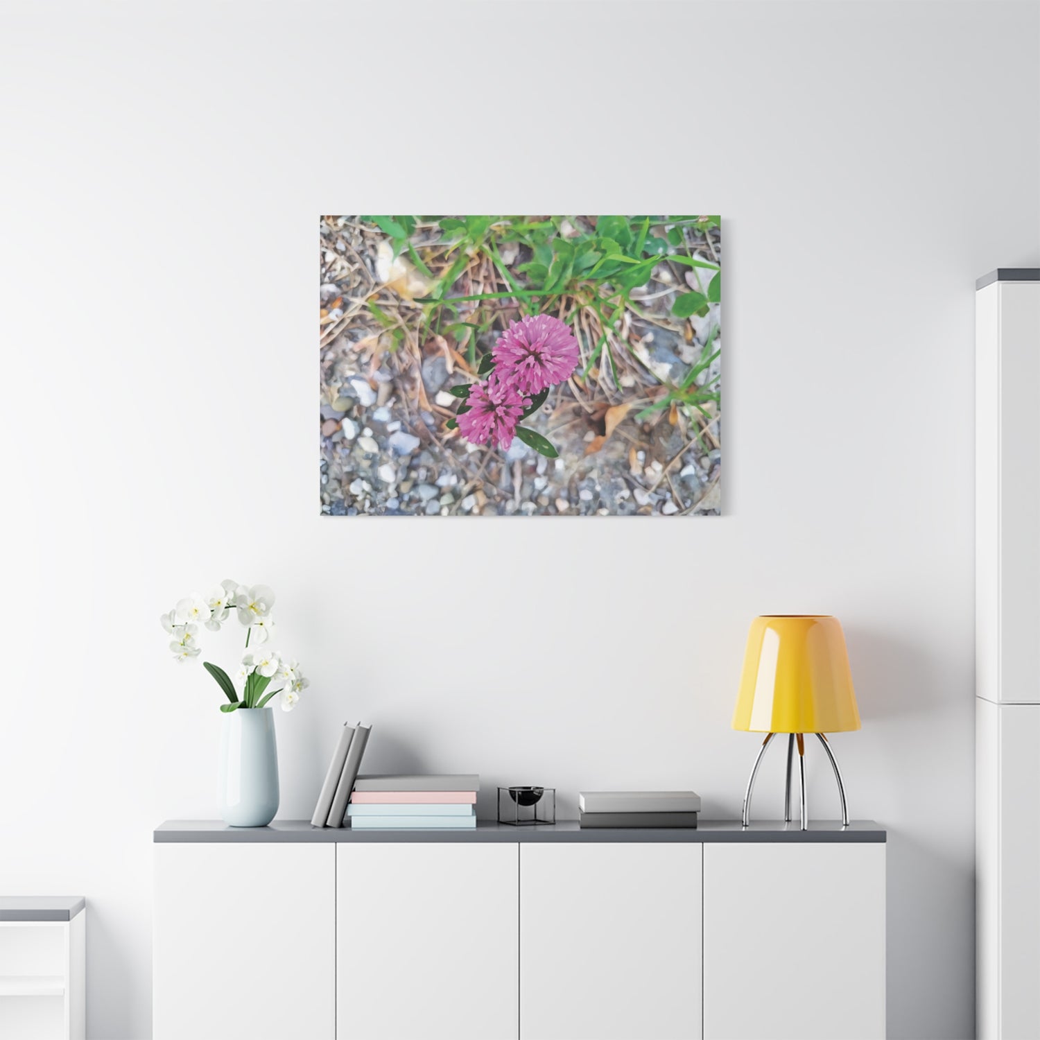 Stretched Matte Canvas - Flower of Trifolium Pratense