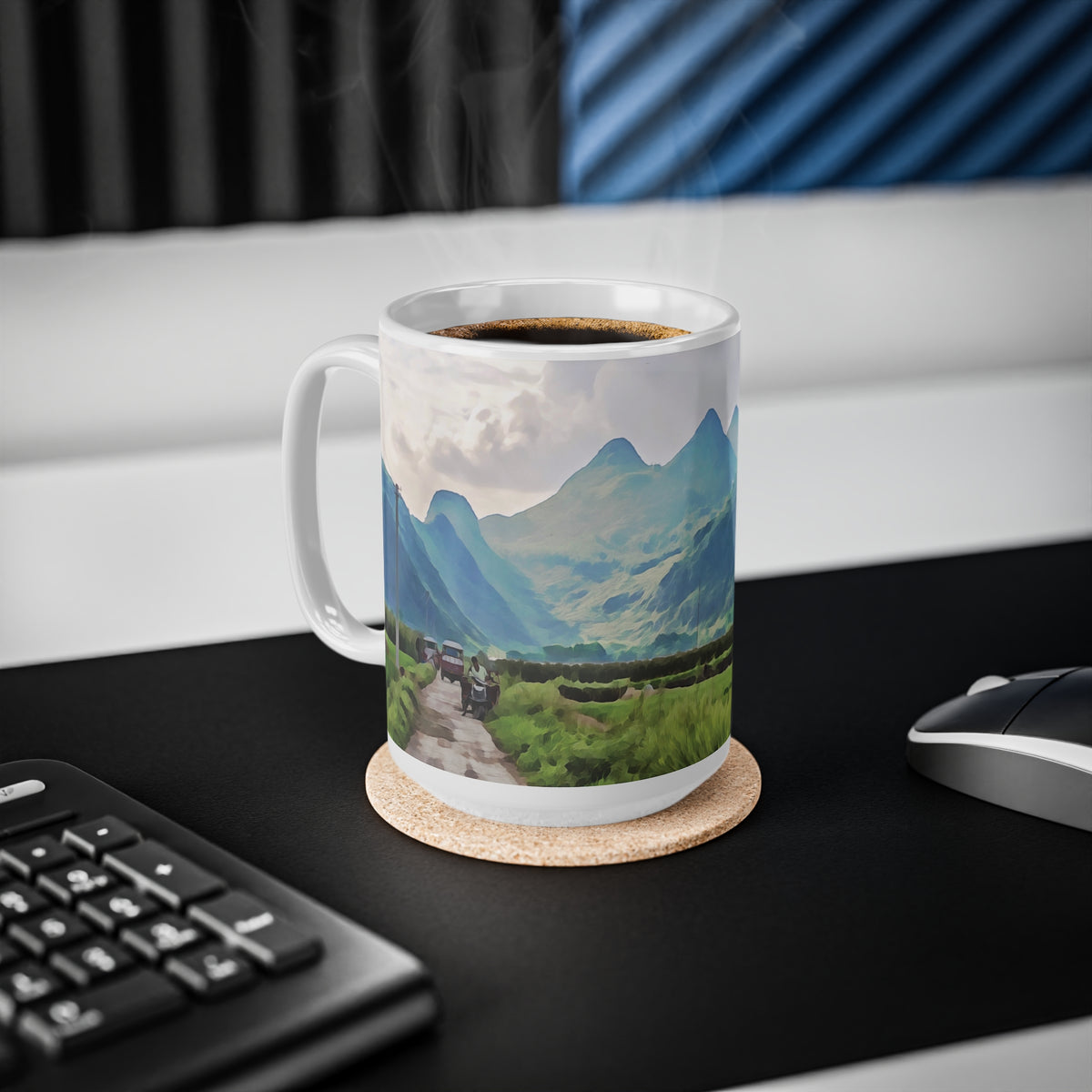 Ceramic White Cup 15oz - China's Guilin Hills