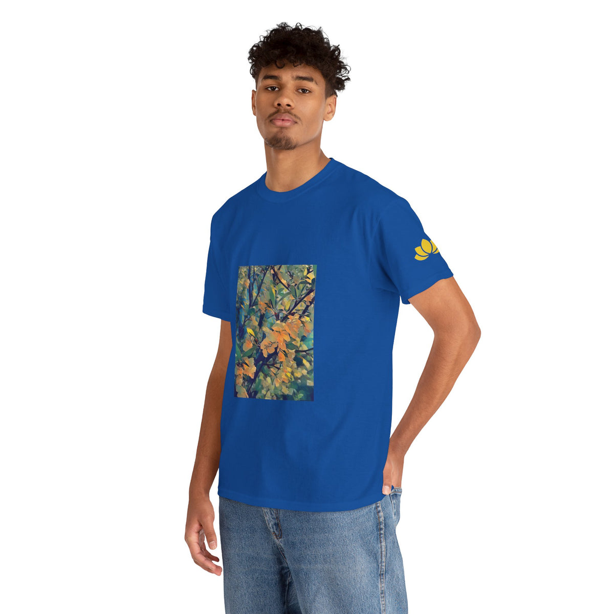 Unisex Heavy Cotton Tee - Poly Art - Apple's Tree Flower (Variant 2)