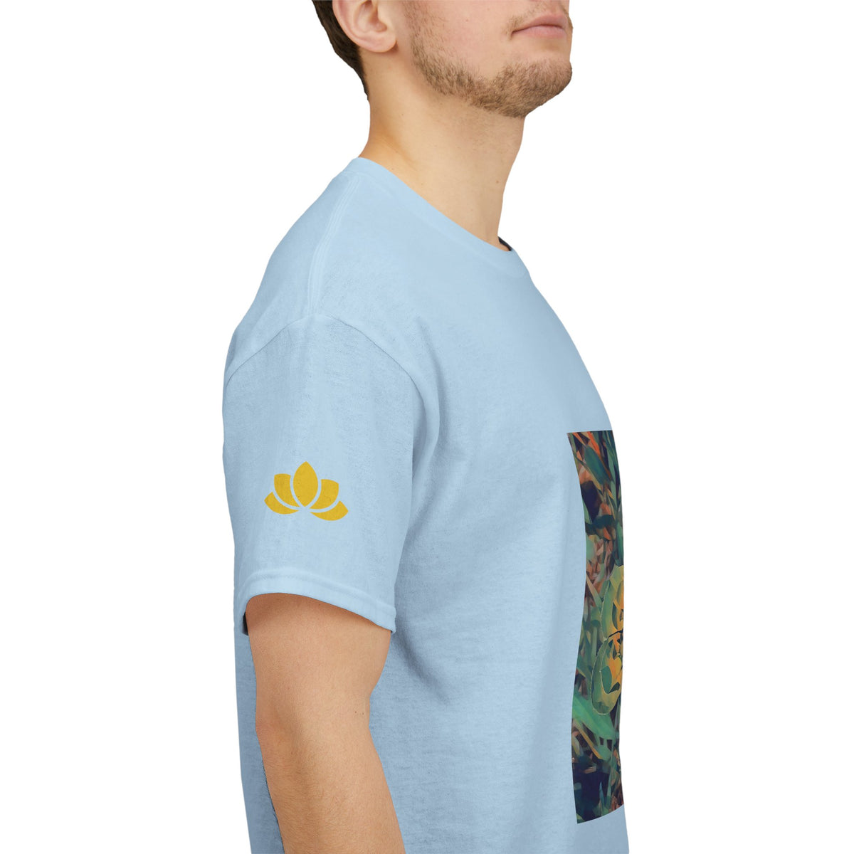 Unisex Heavy Cotton Tee - Poly Art - Flower of Euphorbia Helioscopia