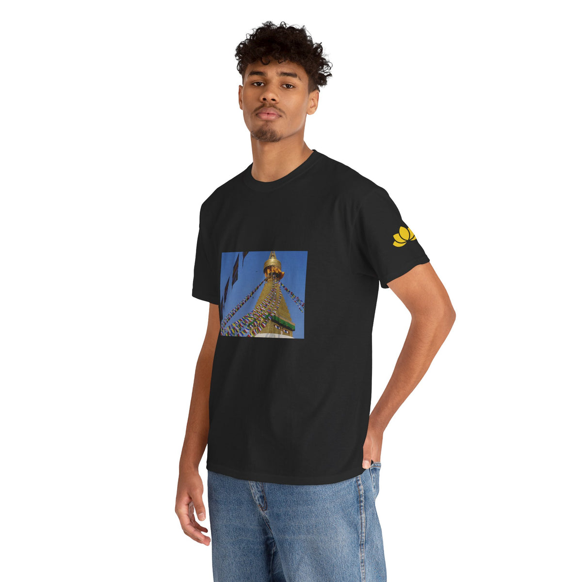 Unisex Heavy Cotton Tee - Nepal, Buddha's Eyes (Variant 2)