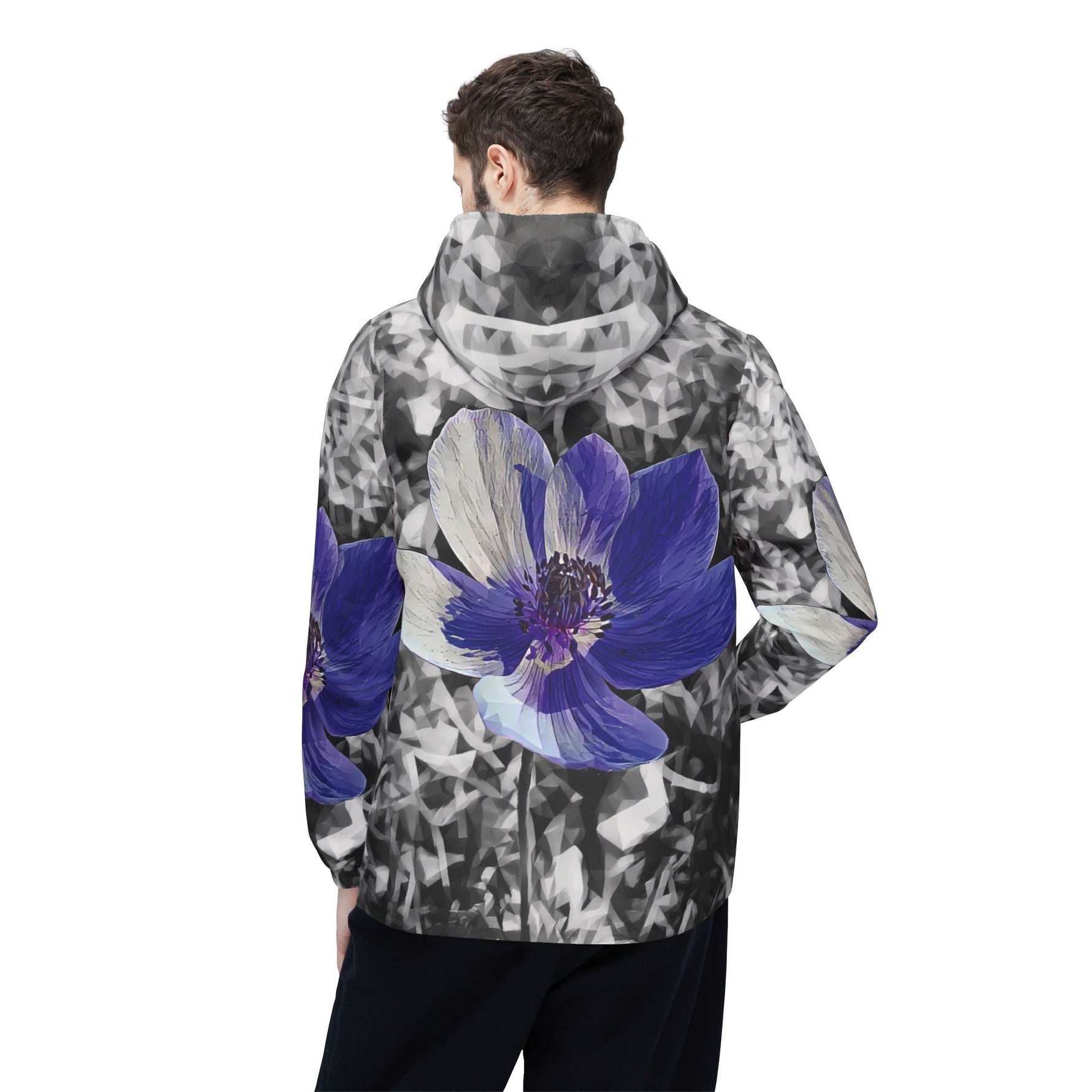 Windbreaker Jacket - Poly Art - Flower of Anemone