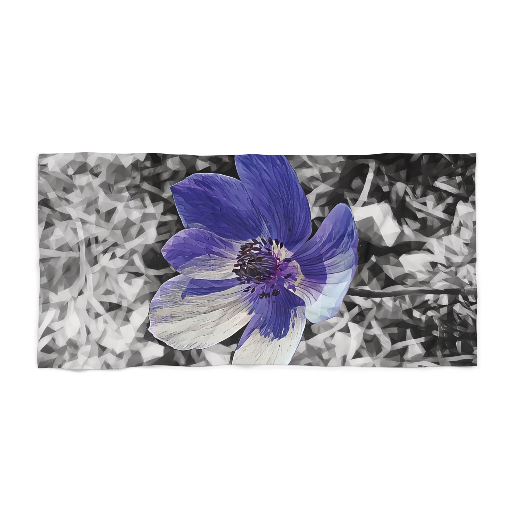 Beach Towel – Poly Art - Flower of Anemone