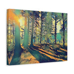 Stretched Matte Canvas - Poly Art - Forest (Variant 09)