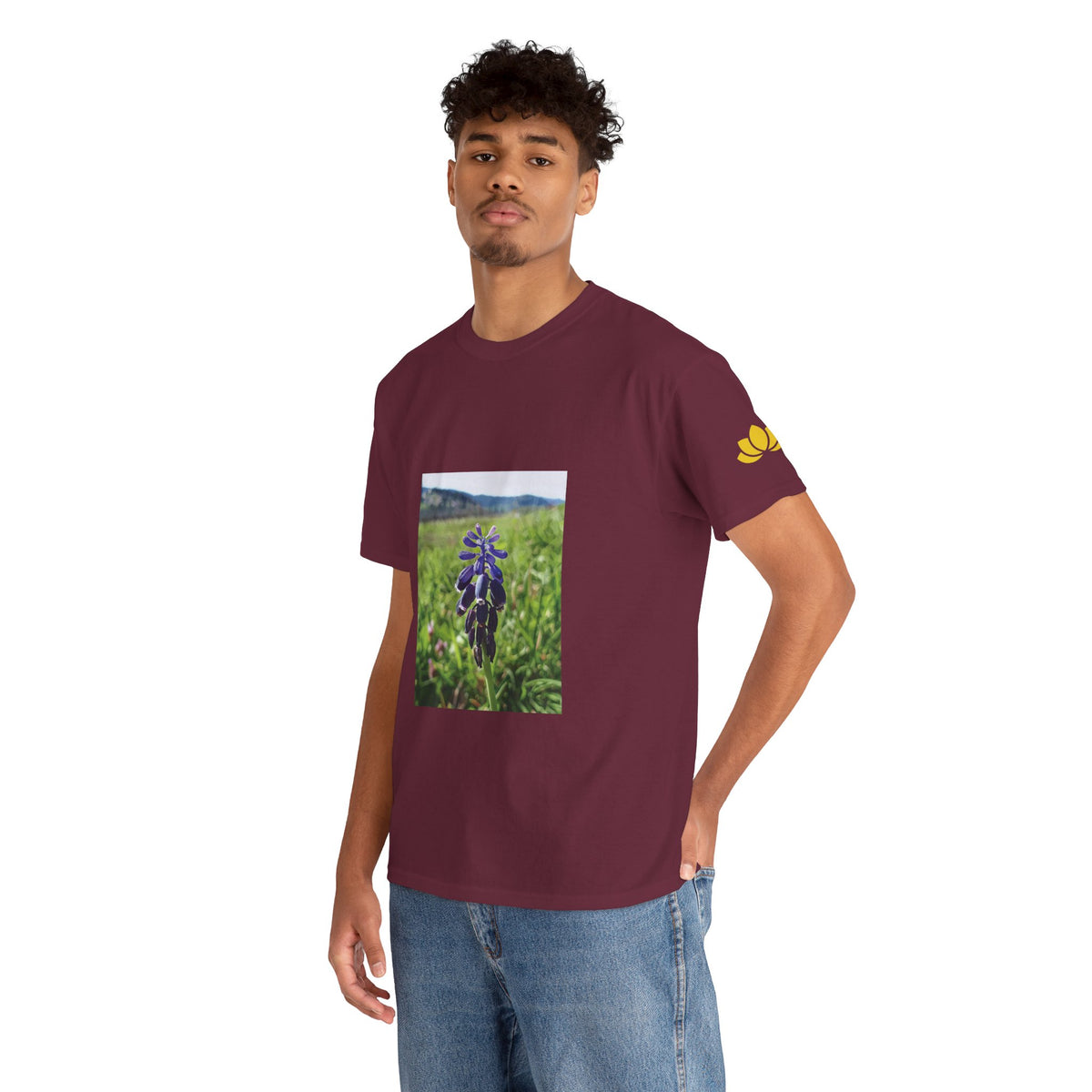 Unisex Heavy Cotton Tee - Poly Art - Flower of Muscari