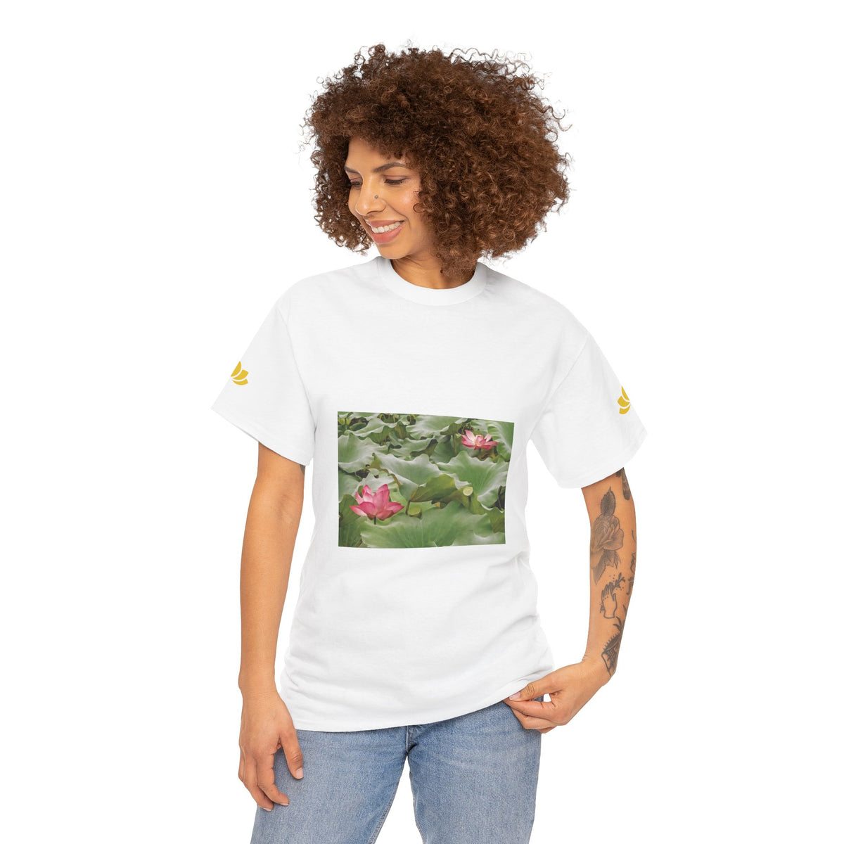 Unisex Heavy Cotton Tee - Flower of Lotus (Variant 3)