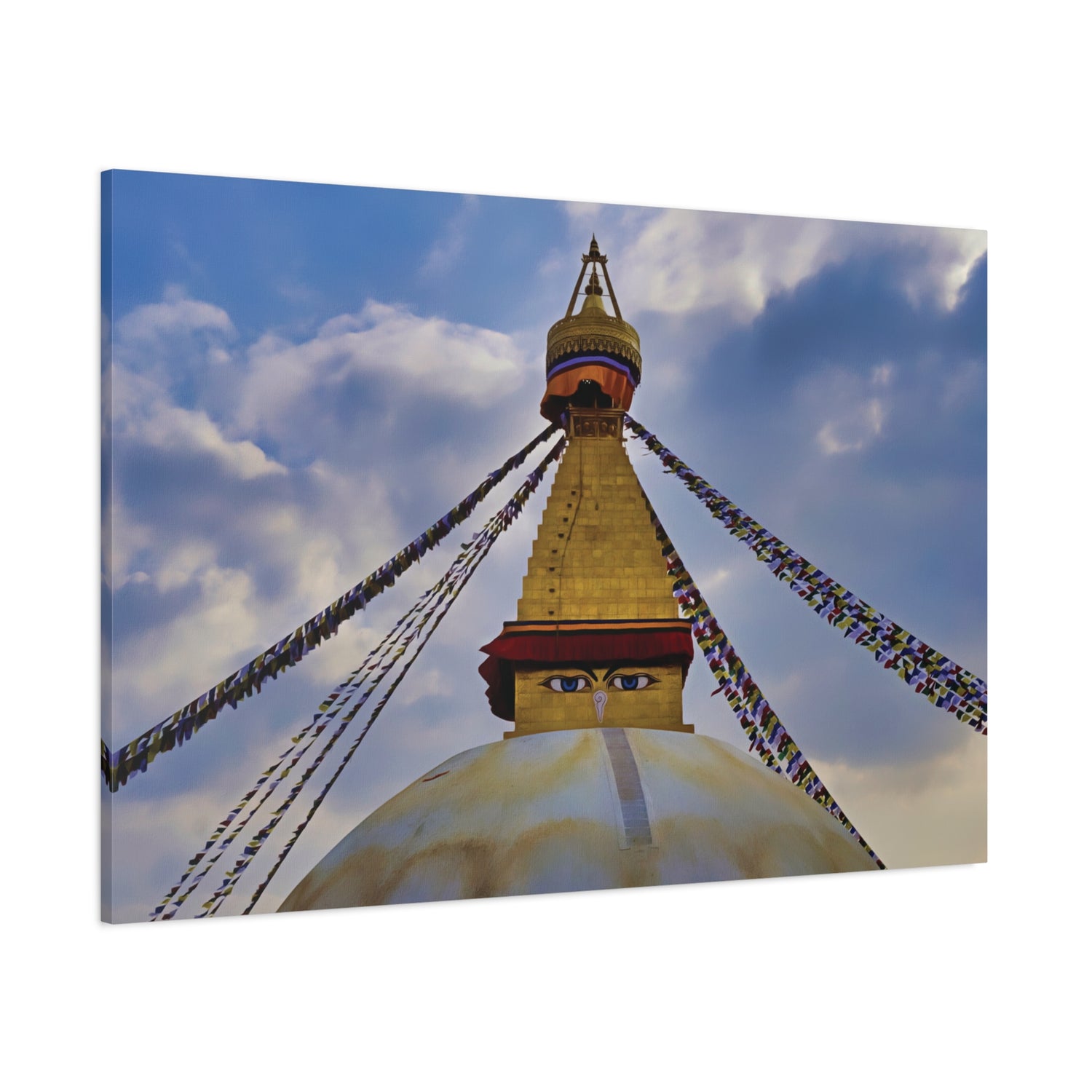 Stretched Matte Canvas - Nepal, Stupa with Buddha's Eyes (Variant 3)