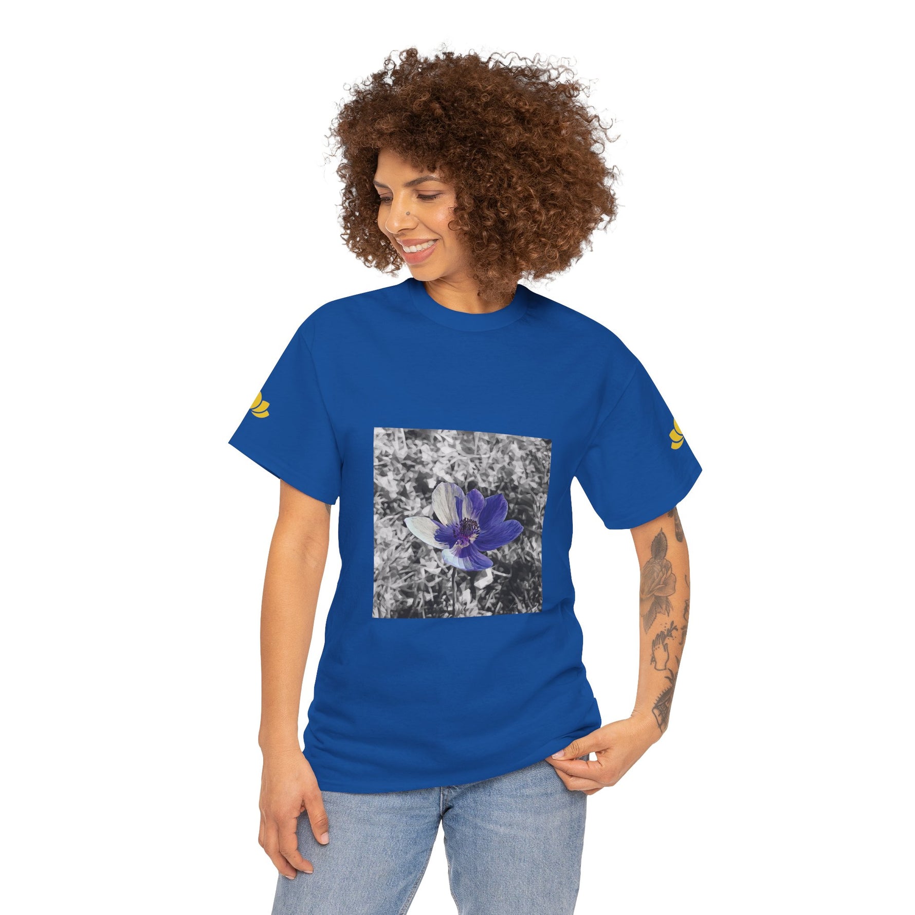 Unisex Heavy Cotton Tee - Poly Art - Flower of Anemone