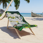 Beach Towel – Poly Art - Flower, White Petals