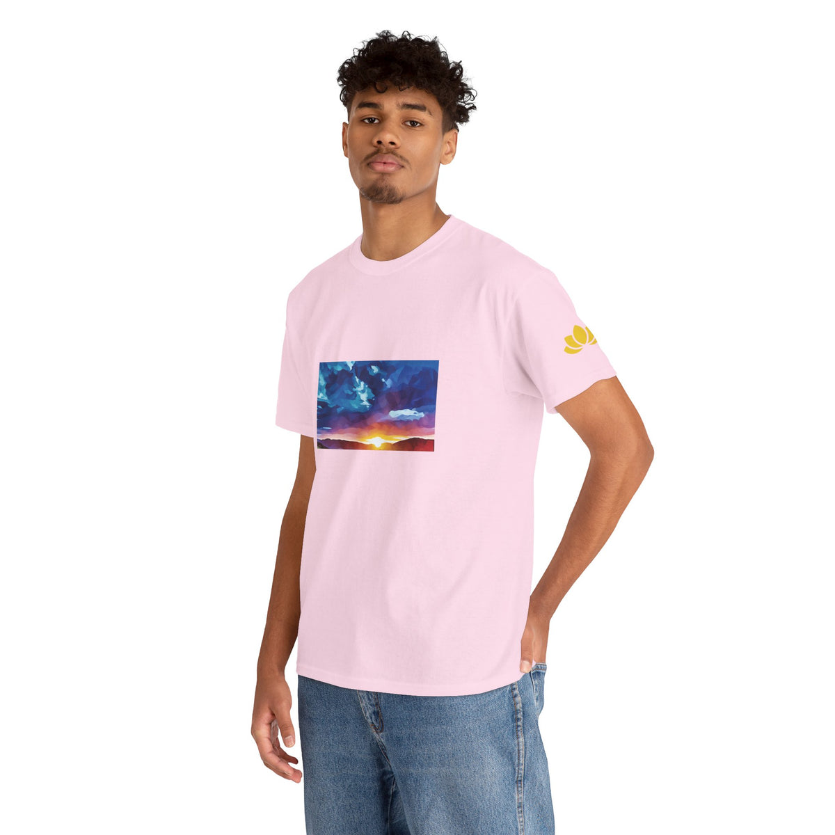 Unisex Heavy Cotton Tee - Poly Art - Sunset Sky (Variant 1)