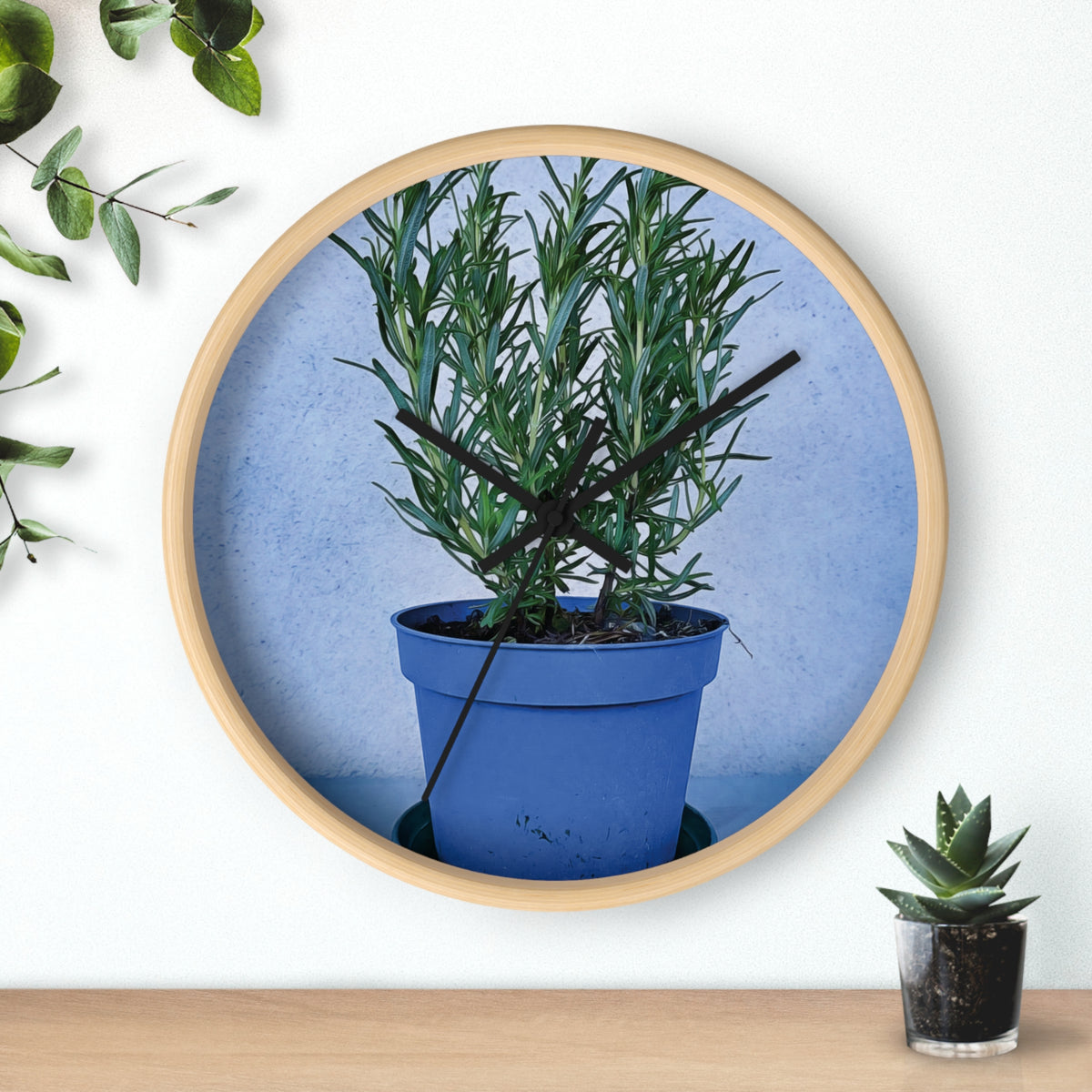 Wall Clock - Rosemary Plant