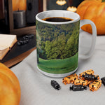 Ceramic White Cup 15oz - Tree in a lawn