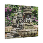 Stretched Matte Canvas - Nepal, Bodhisattvas Stone Sculptures