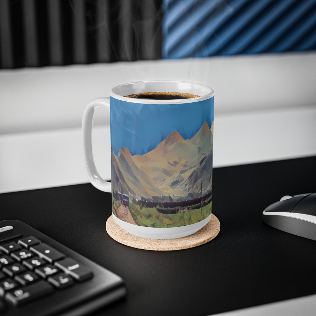 Ceramic White Cup 15oz - Poly Art - China's Guilin Hills