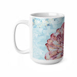 Ceramic White Cup 15oz - Poly Art - Flower of Dahlia (Variant 2)