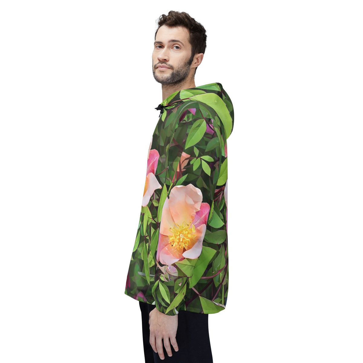 Windbreaker Jacket - Poly Art - Flower of Rose (Variant 1)