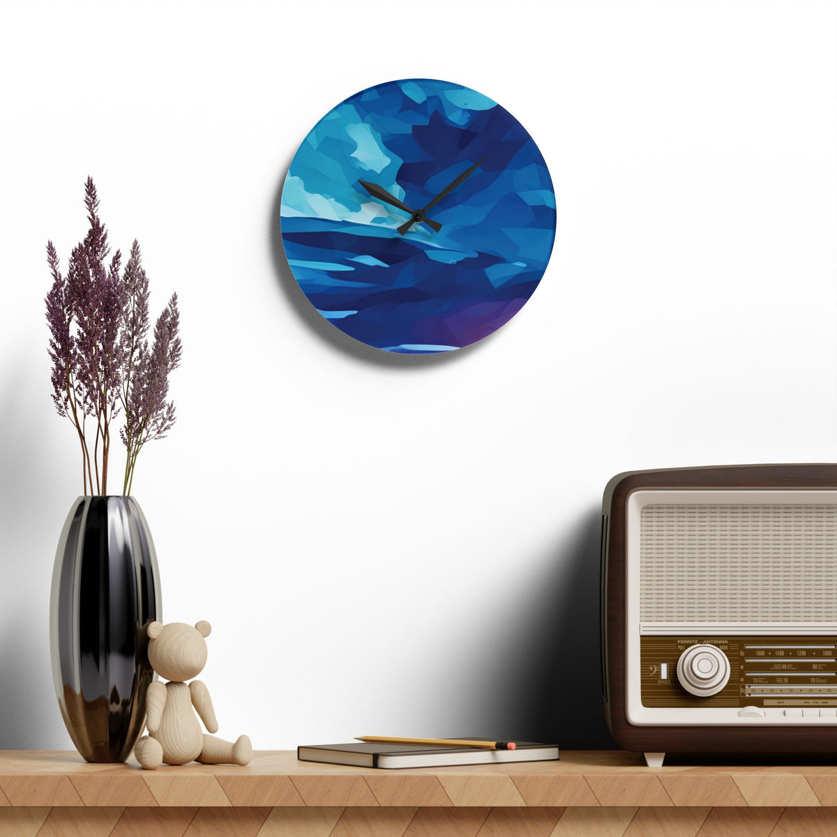 Acrylic Wall Clock - Poly Art - Sunset Sky (Variant 2)