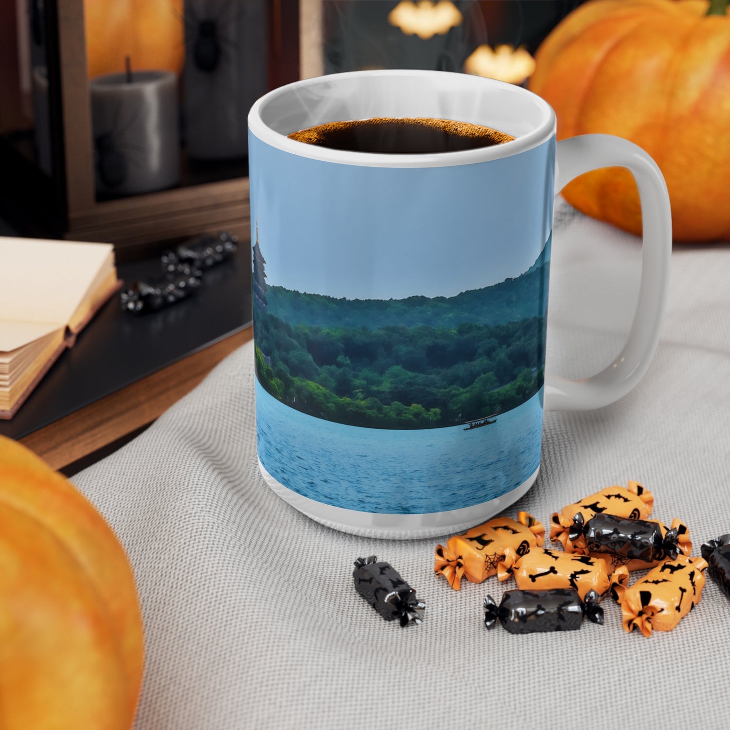Ceramic White Cup 15oz - China, a river