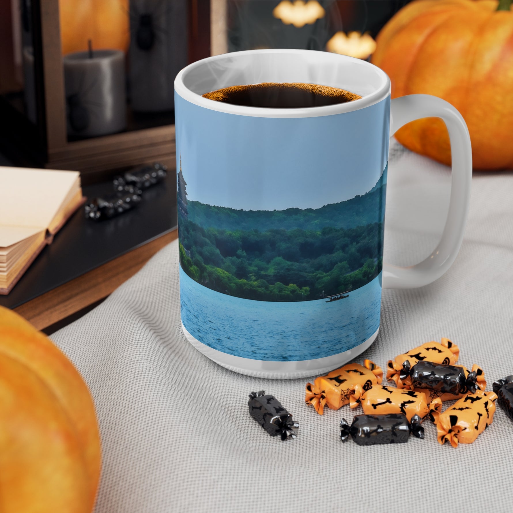 Ceramic White Cup 15oz - China, a river