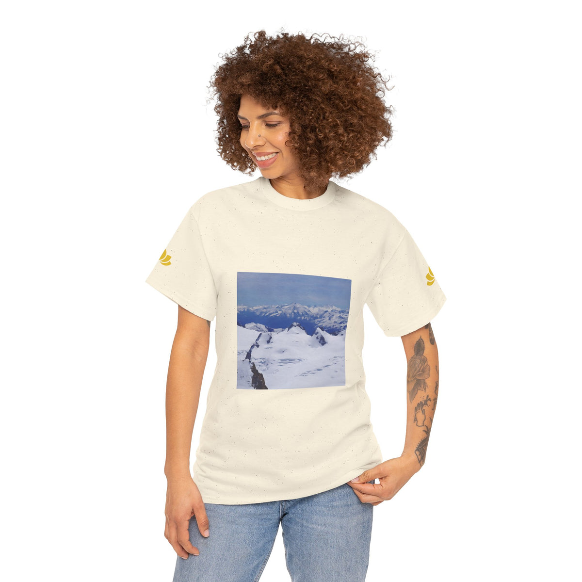 Unisex Heavy Cotton Tee - View from Mont Blanc