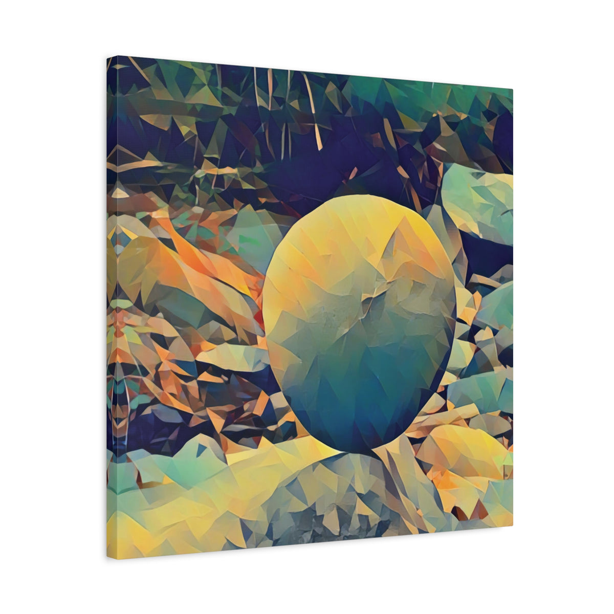 Stretched Matte Canvas - Poly Art - Stone Balance