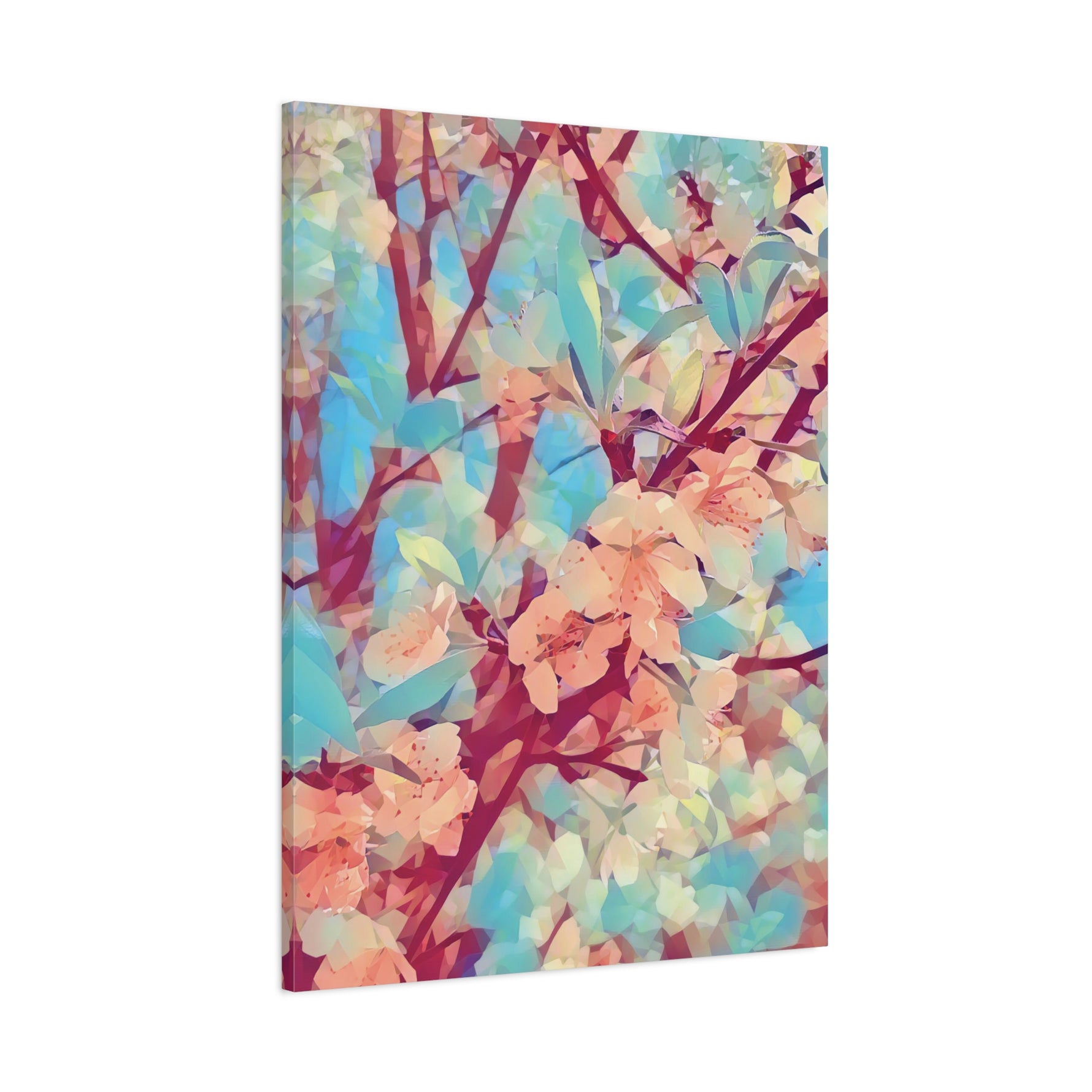 Stretched Matte Canvas - Poly Art - Apple's Tree Flower (Variant 3)