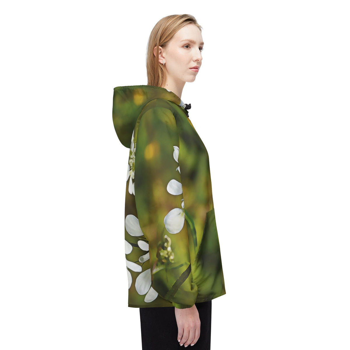 Windbreaker Jacket - Flower, White Petals