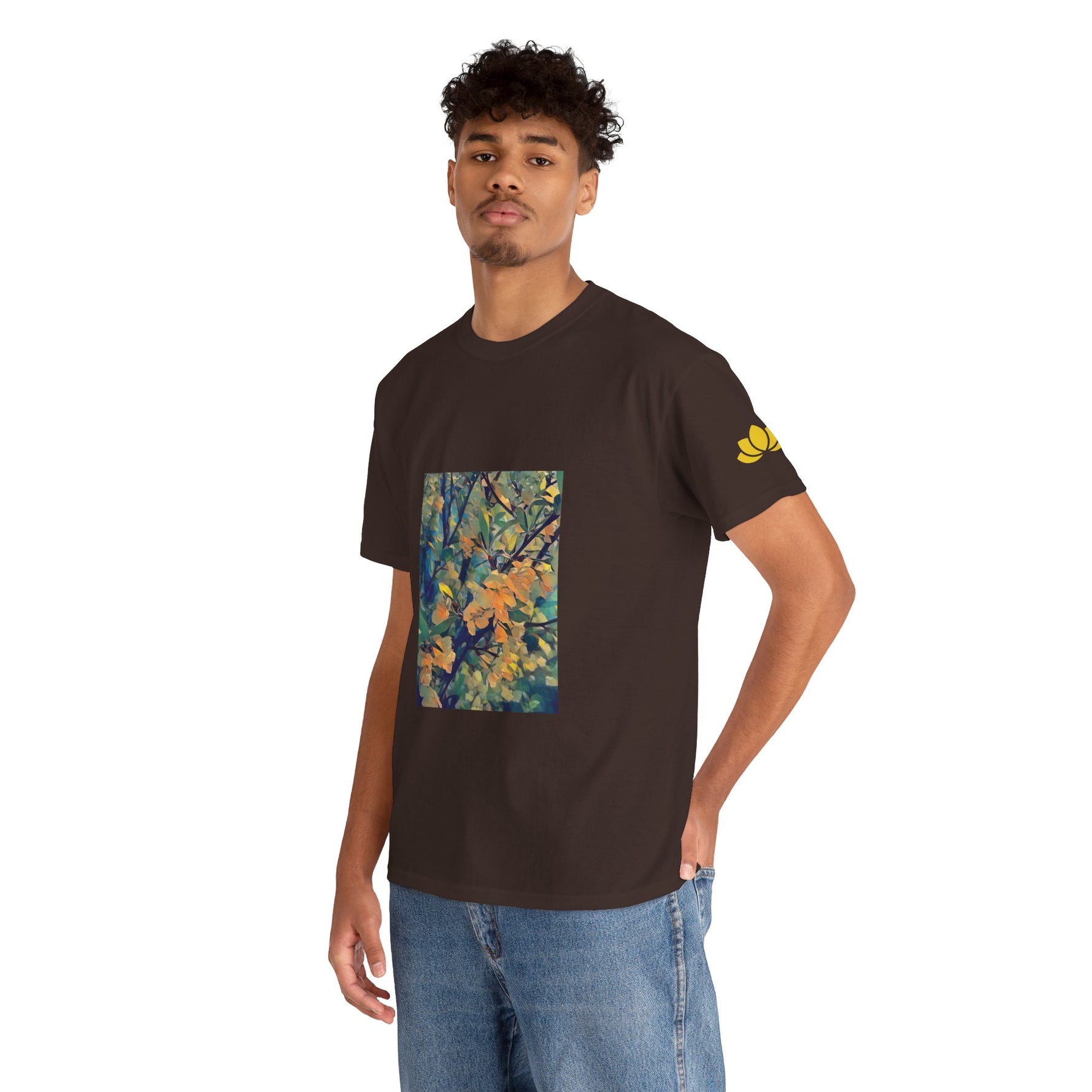 Unisex Heavy Cotton Tee - Poly Art - Apple's Tree Flower (Variant 2)