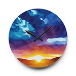 Acrylic Wall Clock - Poly Art - Sunset Sky (Variant 3)