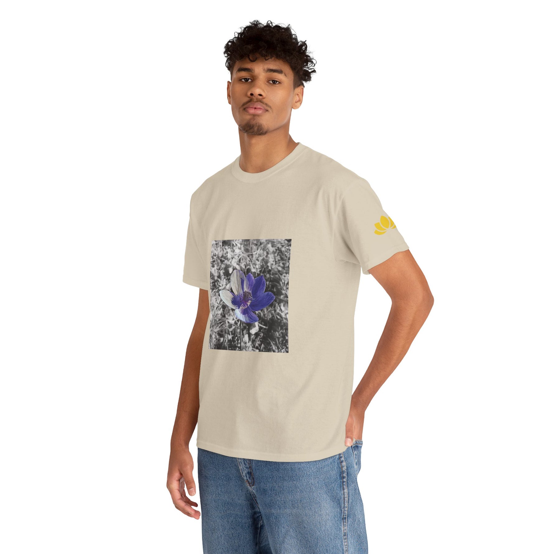 Unisex Heavy Cotton Tee - Poly Art - Flower of Anemone