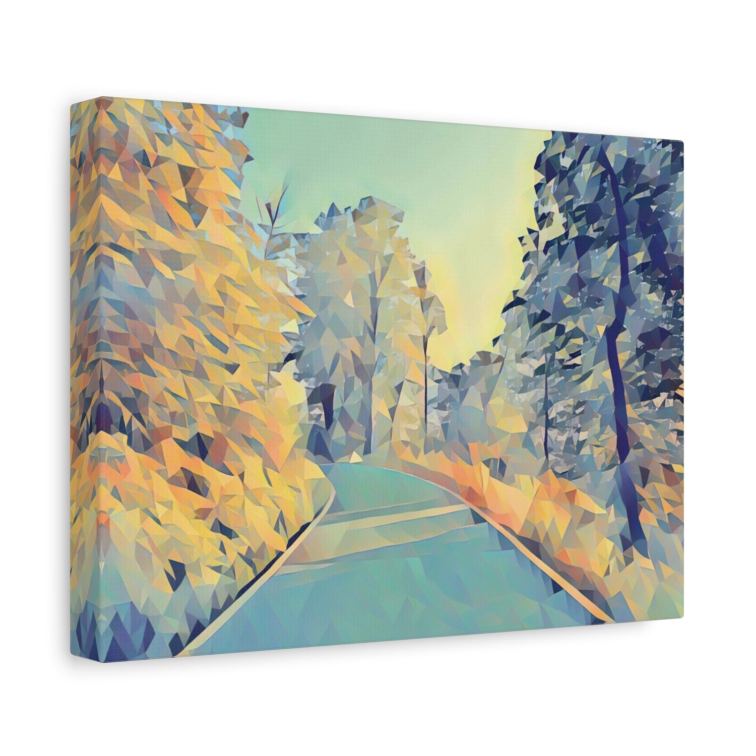Stretched Matte Canvas - Poly Art - Forest (Variant 08)