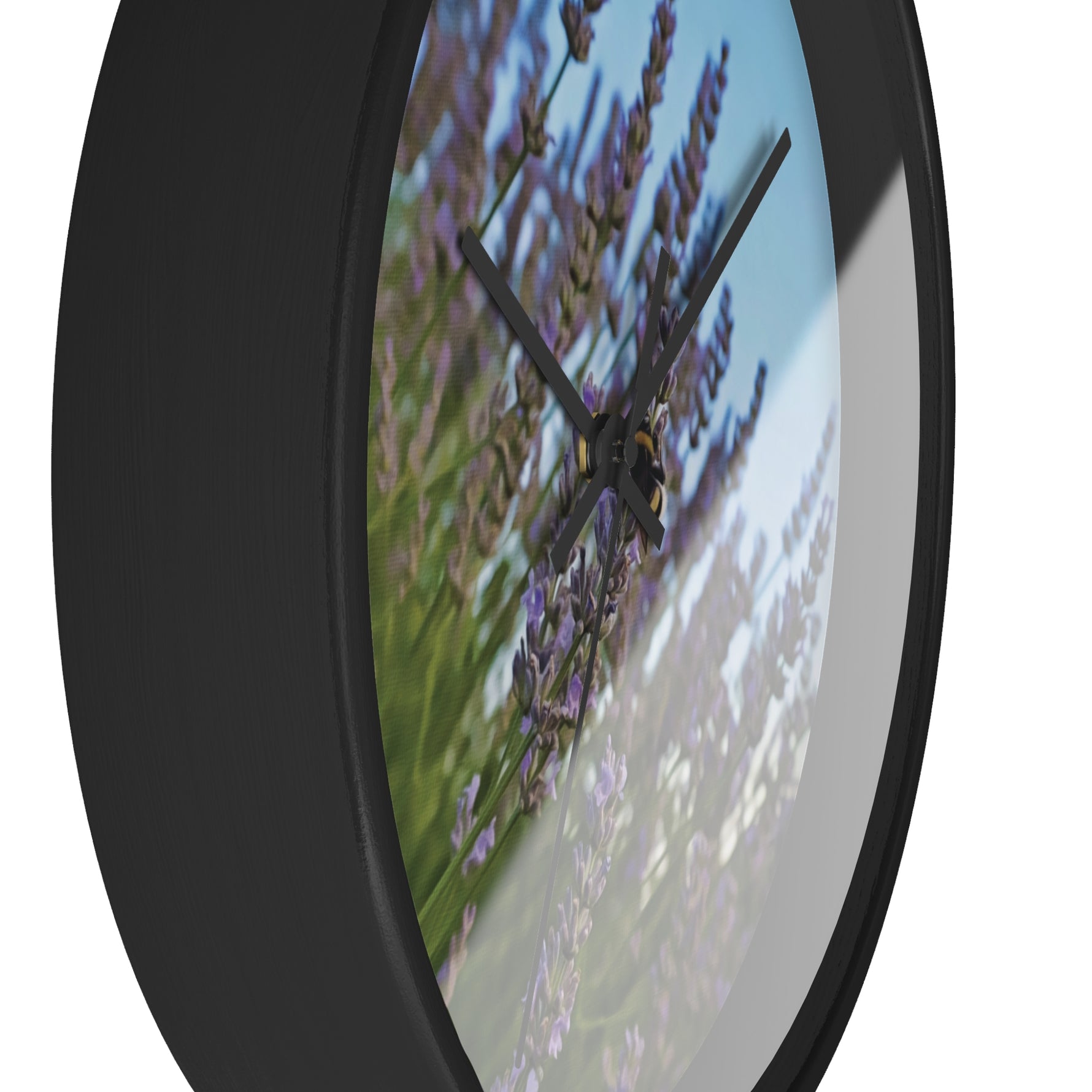 Wall Clock - Flower of Lavender with Bombus Insect (Variant 1)