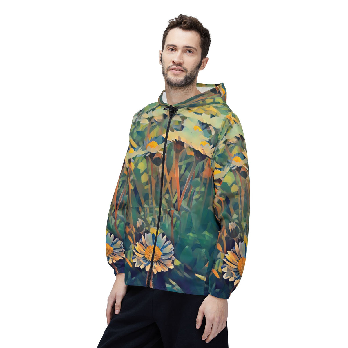 Windbreaker Jacket - Poly Art - Flower of Daisies (Variant 2)