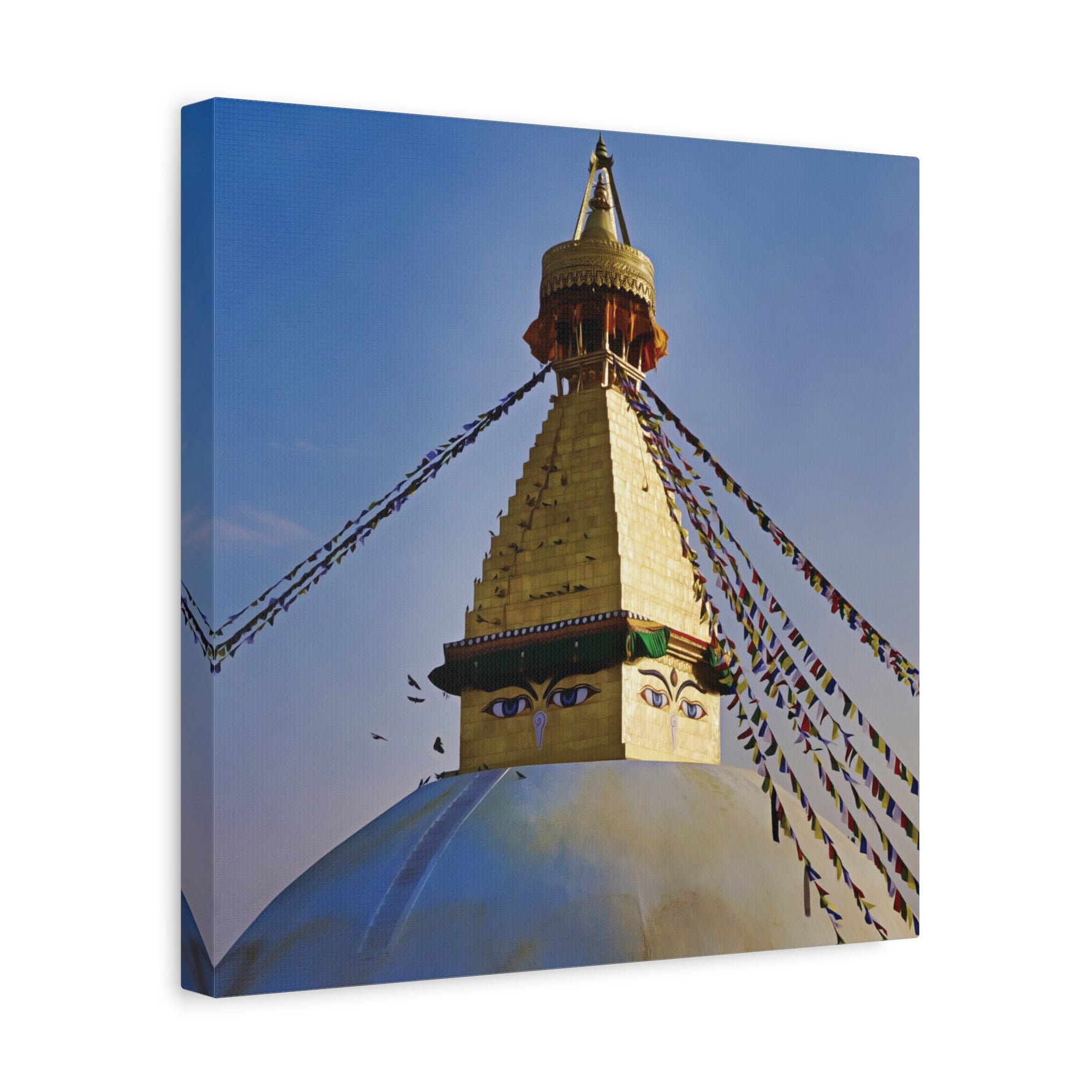 Stretched Matte Canvas - Nepal, Stupa with Buddha's Eyes (Variant 6)