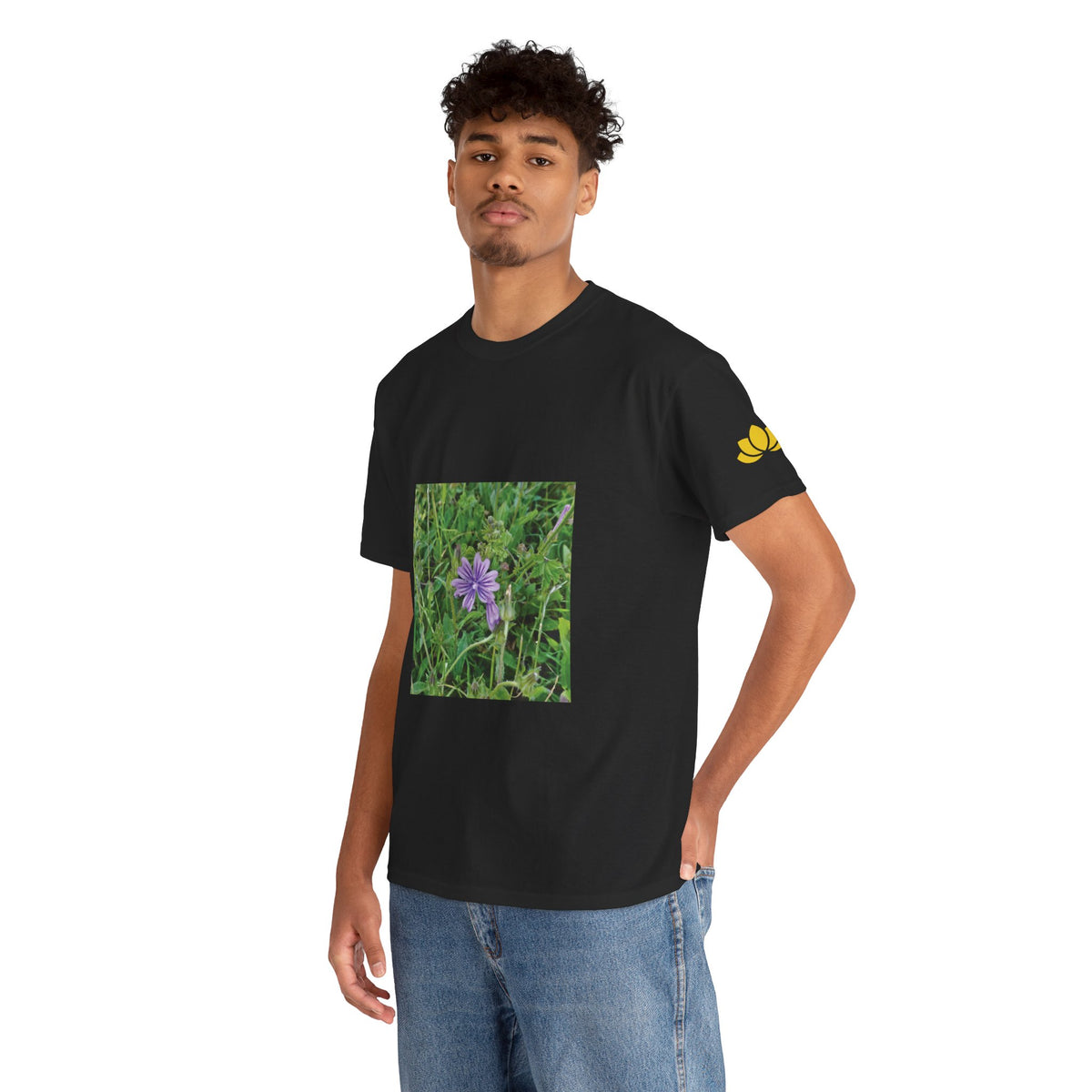 Unisex Heavy Cotton Tee - Flower of Malva Sylvestris