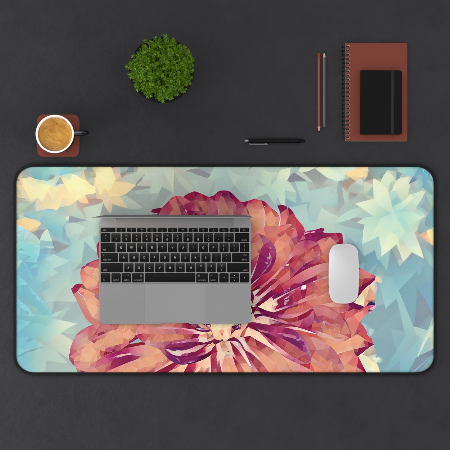 Desk Mat - Poly Art - Flower of Dahlia (Variant 1)